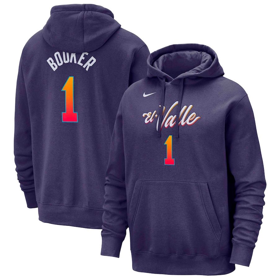 Men Phoenix Suns #1 Booker Purple Nike Season city version Sweatshirts 23-24 NBA Jersey